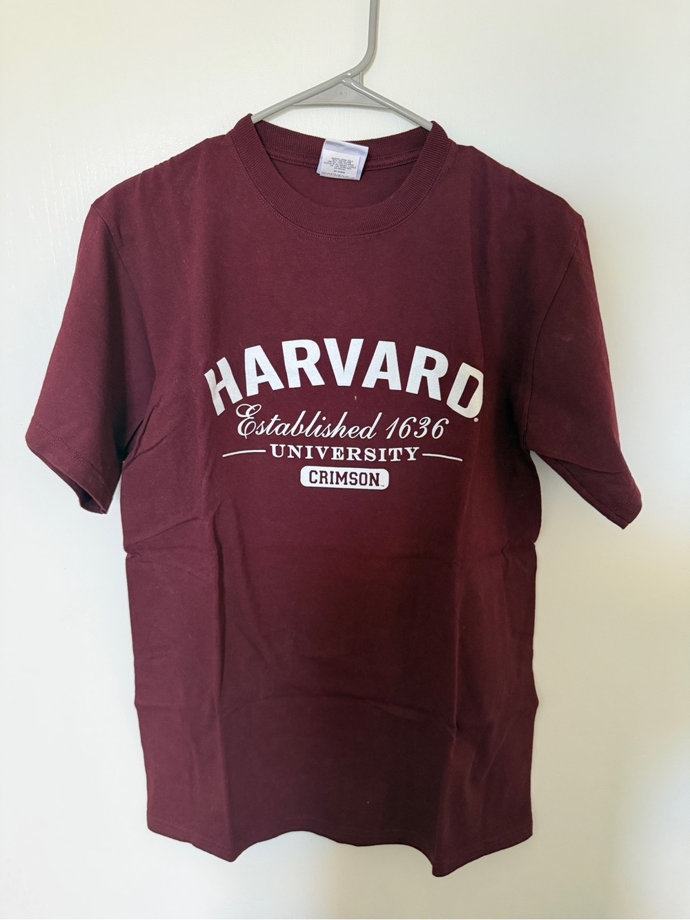 Maroon Champion Harvard Short Sleeve Tee